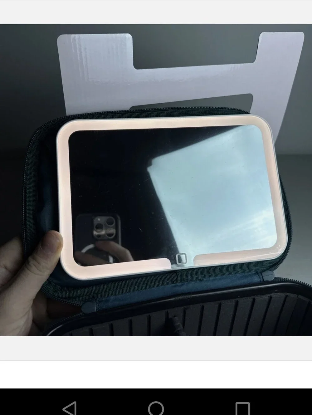 Lighted Makeup Case USB C Charging Removable Mirror Adjustable Storage black